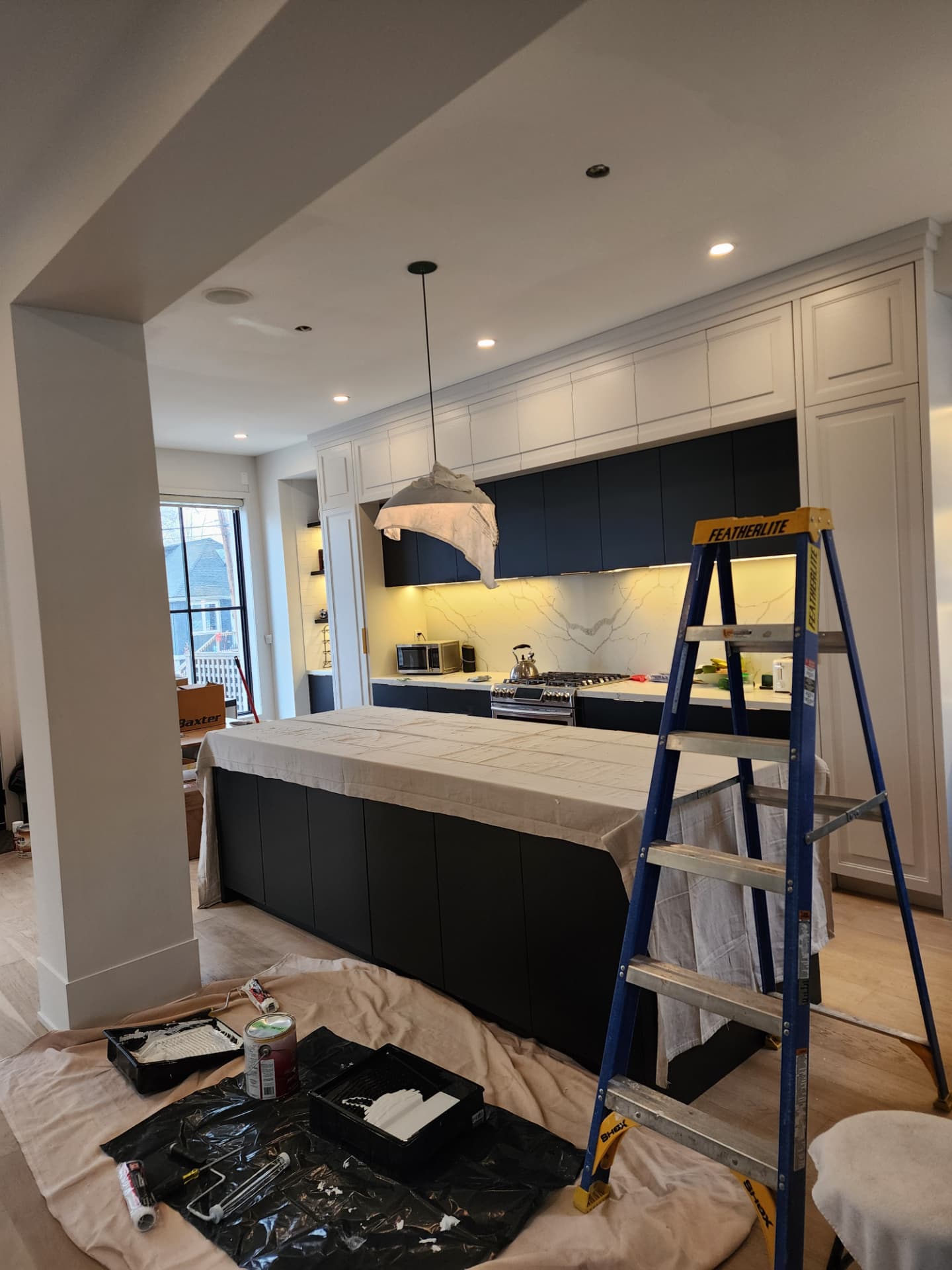 Room being painted during coordinated upgrade