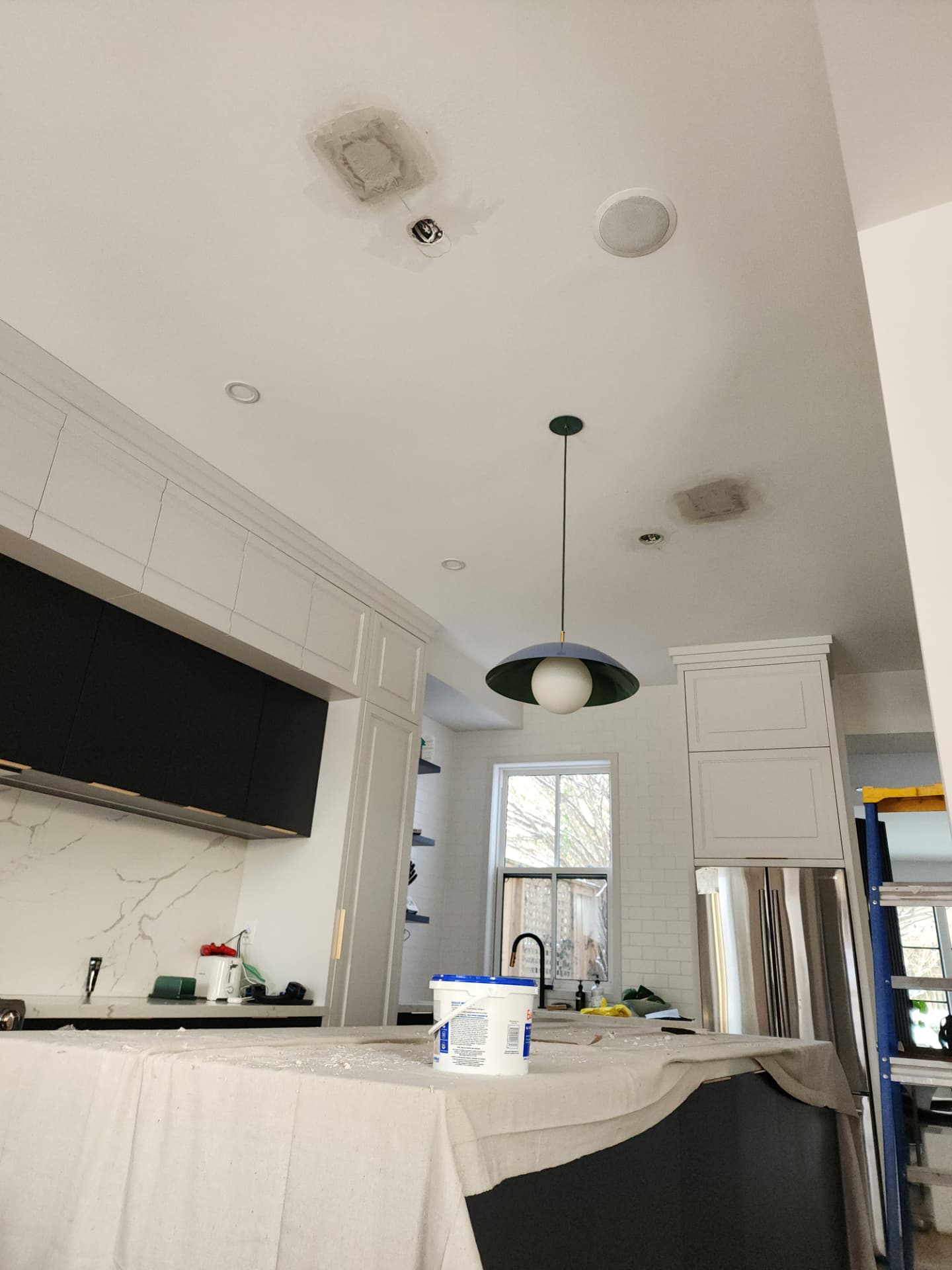 Drywall repair following electrical work